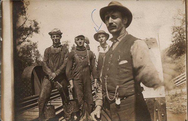 Charles P. Crispin working on railroad