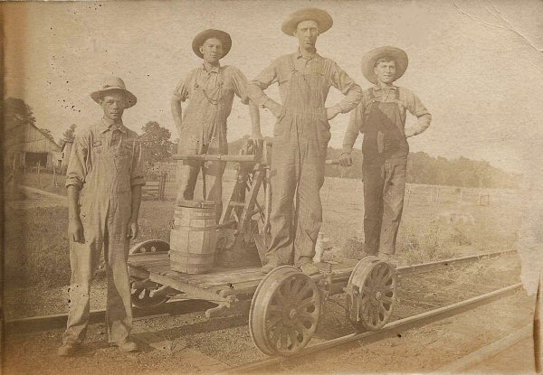 Charles P. Crispin working on railroad