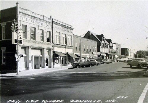 East side of courthouse square in 1950's