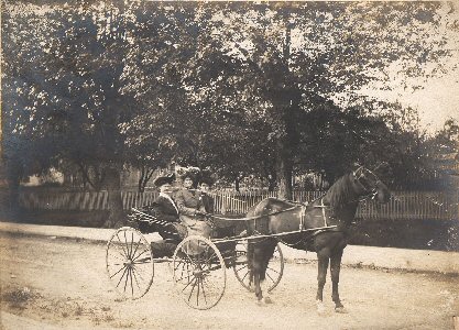 Unknown women in buggy